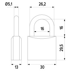 LUCCHETTO MARINO mm 30 (PZ 1)