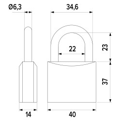 LUCCHETTO MARINO mm 40 (PZ 1)