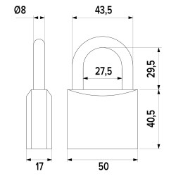 LUCCHETTO MARINO mm 50 - cifratura unica (PZ 1)