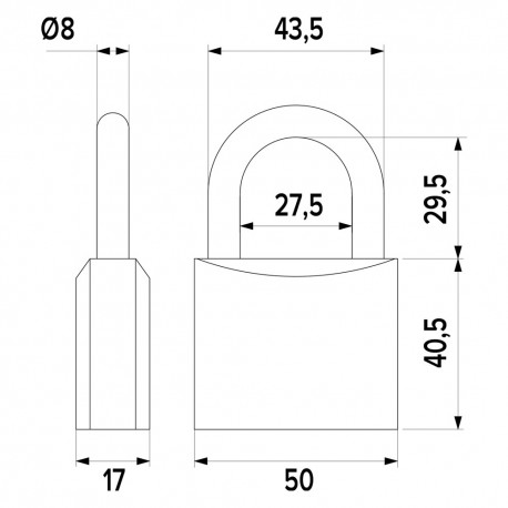 LUCCHETTO MARINO mm 50 - cifratura unica (PZ 1)