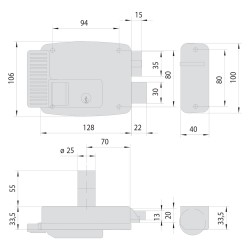 SERRATURA ELETTRICA DA APPLICARE PER FERRO ART. 11761 'N7' E 70 Sx (PZ 1)