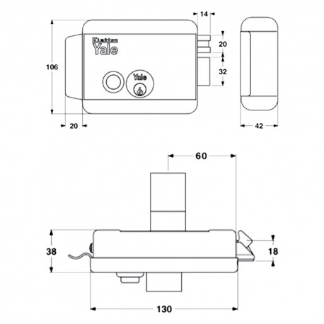 SERRATURA ELETTRICA DA APPLICARE PER CANCELLI ART. 688 Sx - E 60 (PZ 1)