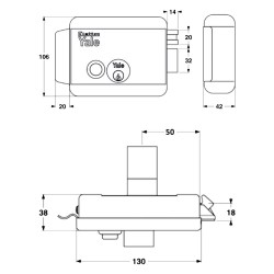 SERRATURA ELETTRICA DA APPLICARE PER CANCELLI ART. 688 Dx - E 50 (PZ 1)