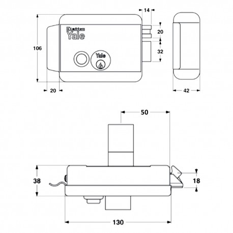 SERRATURA ELETTRICA DA APPLICARE PER CANCELLI ART. 688 Dx - E 50 (PZ 1)