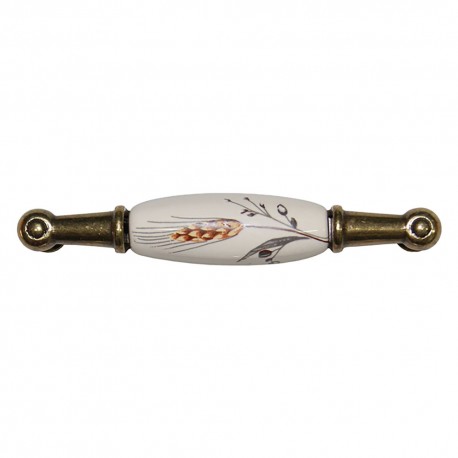 MANIGLIA PER MOBILI base ott.vecchio / fondo avorio / decoro N.94 (PZ 5)