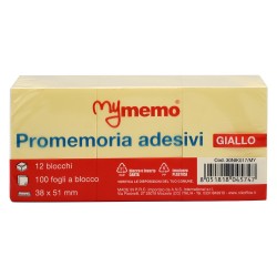 BLOCCO ADESIVO 'MY MEMO' giallo - mm 38 x 51 (CF 1)
