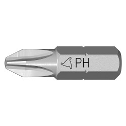 INSERTI PER VITI IMPRONTA PHILLIPS PH 0 x 25 mm - cf.10 pz (CF 1)