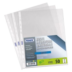 BUSTA FORATA UNIVERSALE LUCIDA A4 - 22 x 30 cm (CF 1)