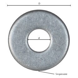 RONDELLA GREMBIALINA INOX A2 M 15- 3,0 x 44 x 15 mm (C% 1)
