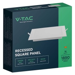 PANNELLO LED AD INCASSO QUADRO 6500K - l. bianca fredda (PZ 1)