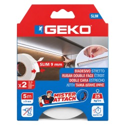 NASTRO BIADESIVO IN SCHIUMA 'MISTER ATTACH SLIM' mm 9 x mt. 5 - cf. 2 pezzi (PZ 1)